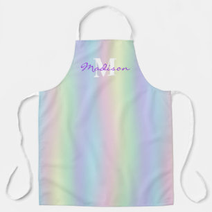 Soft Pastel Holographic Waves Apron