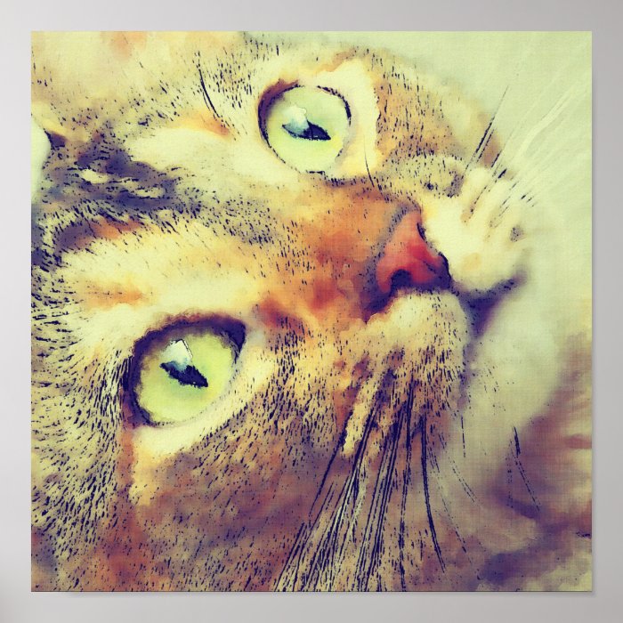 Soft Pastel Kitty Face Poster