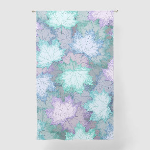 Soft Pastel Leaves Sheer Curtains