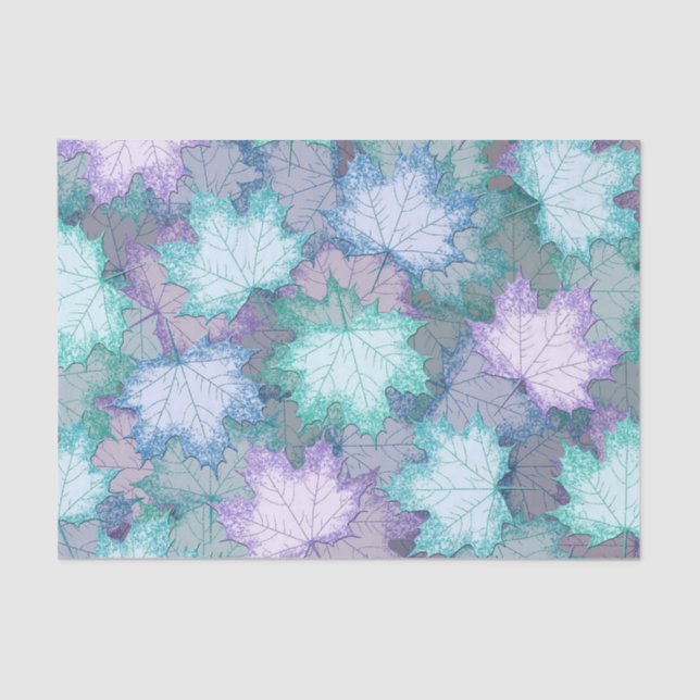 Soft Pastel Leaves Tissue Paper (Front)