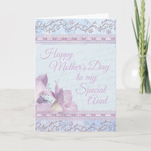 Soft Pastel Lily Aunt Mothers Day Card