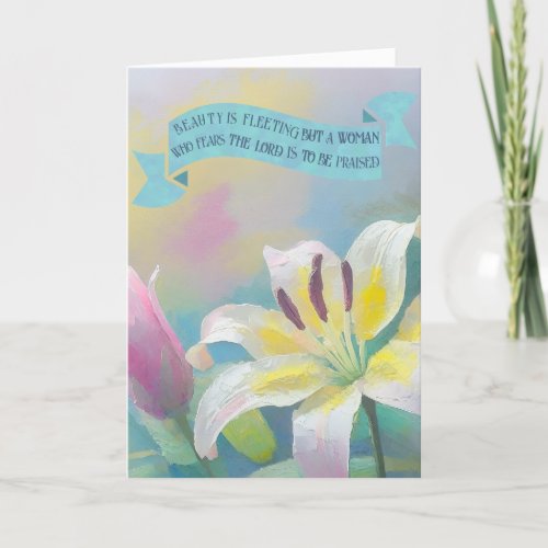 Soft Pastel LilyBible Verses Mother Love Holiday Card