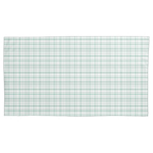 Soft Pastel Mint Plaid King Pillow Case