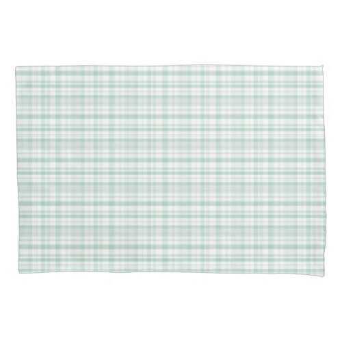 Soft Pastel Mint Plaid Standard Pillow Case