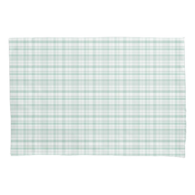 Soft Pastel Mint Plaid Standard Pillow Case (Front)
