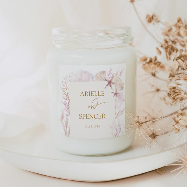 Soft Pastel Ocean Under the Sea Wedding Favors Square Sticker (Creator Uploaded)