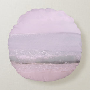 Soft Pastel Ocean Waves 5 Round Pillow