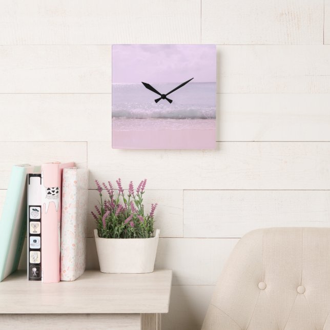 Soft Pastel Ocean Waves 5 Square Wall Clock (Reading Room)
