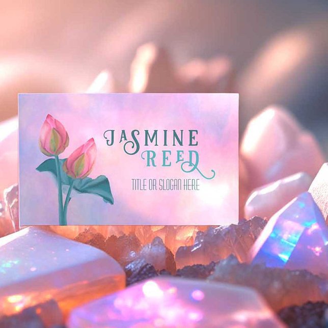 Soft Pastel Opalescent Lotus Flower Esthetician  Business Card (If you a Reiki Master or an Healing Energy Therapist, this is the perfect beautiful business card!)