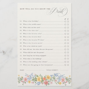 Soft Pastel Ornate Spring chic Bridal Shower Game