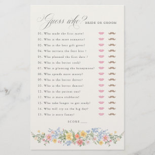 Soft Pastel Ornate Spring chic Bridal Shower Game
