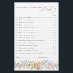 Soft Pastel Ornate Spring chic Bridal Shower Game<br><div class="desc">Make the bridal shower extra special with this elegant “How Well Do You Know the Bride?” game card. Guests test their knowledge of the bride by answering fun and thoughtful questions about her favorites, memories, and love story. From her birthday to honeymoon plans, this game is a perfect mix of...</div>