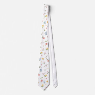 Soft Pastel Ornate Spring Floral Garden Wedding Neck Tie