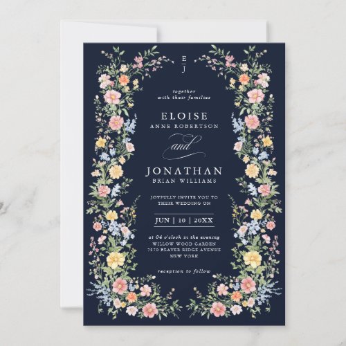 Soft Pastel Ornate Spring Floral QR Code Wedding  