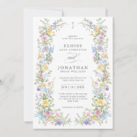 Soft Pastel Ornate Spring Floral QR Code Wedding