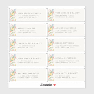 Soft Pastel Ornate Spring Garde Guest Name Address Sticker