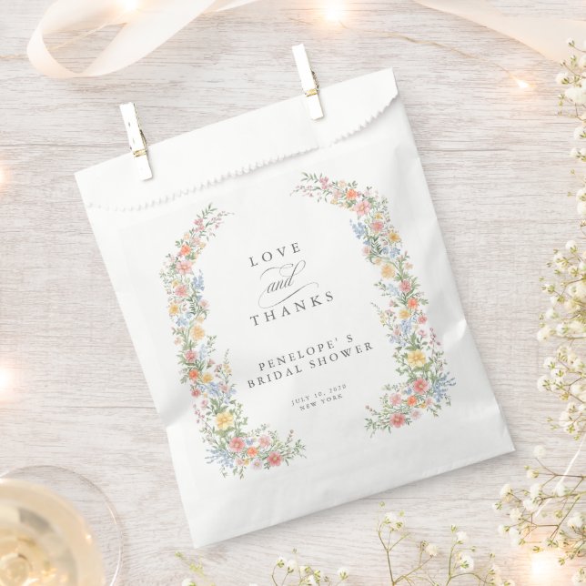 Soft Pastel Ornate Spring Garden Bridal Shower Favor Bag (Clipped)