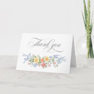 Soft Pastel Ornate Spring Garden Bridal Shower Letterpress Thank You Card