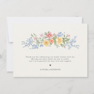 Soft Pastel Ornate Spring Garden Bridal Shower  Thank You Card