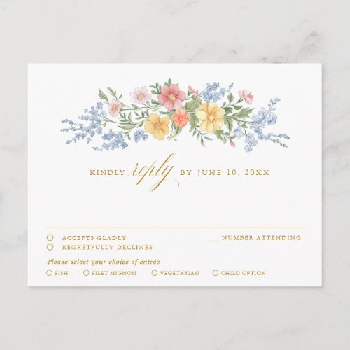 Soft Pastel Ornate Spring Garden Floral gold RSVP