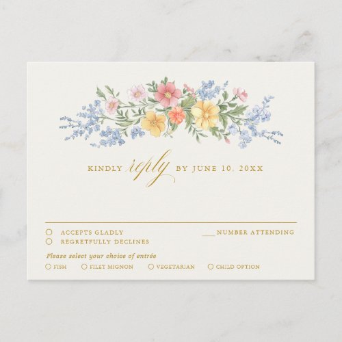 Soft Pastel Ornate Spring Garden Floral gold RSVP