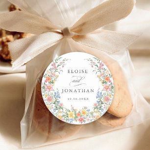 Soft Pastel Ornate Spring Garden Floral Wedding Classic Round Sticker