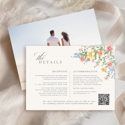 Soft Pastel Ornate Spring Garden Floral Wedding Enclosure Card