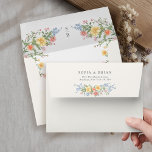 Soft Pastel Ornate Spring Garden Floral Wedding Envelope<br><div class="desc">Bring timeless charm and romantic elegance to your wedding with this minimalist floral envelope, featuring a soft watercolor border of hand-painted blooms. The delicate floral arrangement includes pastel pinks, buttery yellows, soft lavenders, baby blues, and sage greens, gracefully framing your custom text in the center. Perfect for spring or garden...</div>