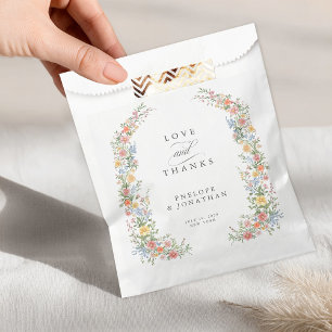 Soft Pastel Ornate Spring Garden Floral Wedding Favor Bag