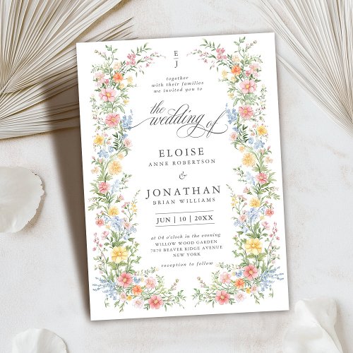 Soft Pastel Ornate Spring Garden Floral Wedding   