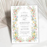 Soft Pastel Ornate Spring Garden Floral Wedding    Invitation<br><div class="desc">Bring timeless charm and romantic elegance to your wedding with this minimalist floral invitation, featuring a soft watercolor border of hand-painted blooms. The delicate floral arrangement includes pastel pinks, buttery yellows, soft lavenders, baby blues, and sage greens, gracefully framing your custom text in the center. Perfect for spring or garden...</div>
