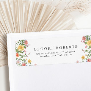 Soft Pastel Ornate Spring Garden Floral Wedding Label