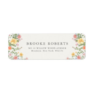 Soft Pastel Ornate Spring Garden Floral Wedding Label