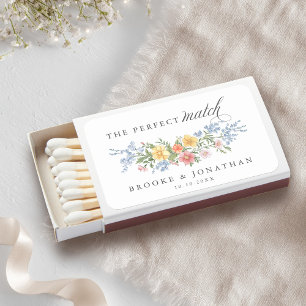 Soft Pastel Ornate Spring Garden Floral Wedding Matchboxes