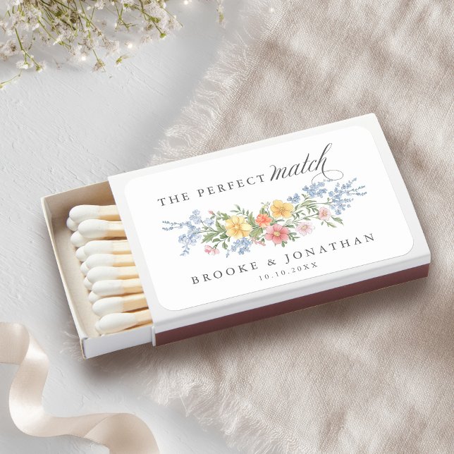 Soft Pastel Ornate Spring Garden Floral Wedding Matchboxes (Soft Pastel Ornate Spring Garden Floral Wedding Matchboxes)