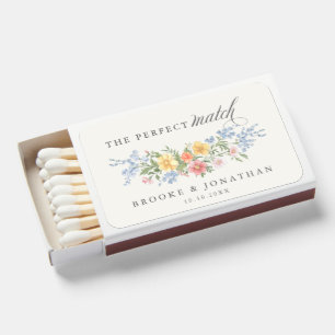 Soft Pastel Ornate Spring Garden Floral Wedding Matchboxes