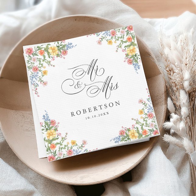 Soft Pastel Ornate Spring Garden Floral Wedding Napkins (Soft Pastel Ornate Spring Garden Floral Wedding Napkins)