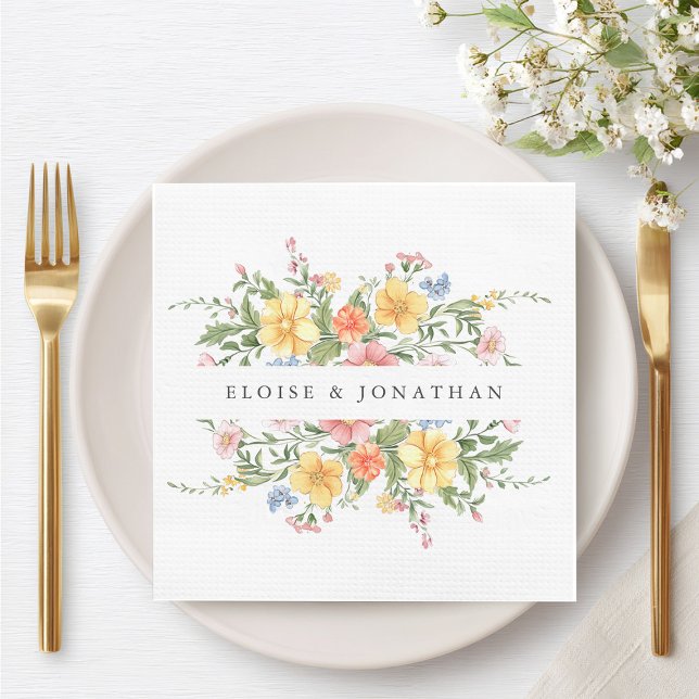 Soft Pastel Ornate Spring Garden Floral Wedding Napkins (Soft Pastel Ornate Spring Garden Floral Wedding Napkins)