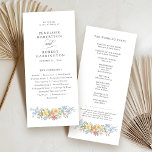 Soft Pastel Ornate Spring Garden Floral Wedding Program<br><div class="desc">Bring timeless charm and romantic elegance to your wedding with this minimalist floral program, featuring a soft watercolor border of hand-painted blooms. The delicate floral arrangement includes pastel pinks, buttery yellows, soft lavenders, baby blues, and sage greens, gracefully framing your custom text in the center. Perfect for spring or garden...</div>