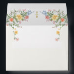 Soft Pastel Ornate Spring Garden Gold Wedding Envelope<br><div class="desc">Bring timeless charm and romantic elegance to your wedding with this minimalist floral gold color wedding envelope, featuring a soft watercolor border of hand-painted blooms. The delicate floral arrangement includes pastel pinks, buttery yellows, soft lavenders, baby blues, and sage greens, gracefully framing your custom text in the center. Perfect for...</div>