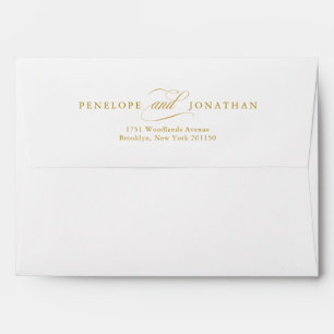 Soft Pastel Ornate Spring Garden Gold Wedding Envelope