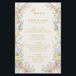 Soft Pastel Ornate Spring Garden Gold Wedding Menu<br><div class="desc">Elevate your table setting with this elegant floral wedding menu card. Featuring soft pastel blooms and classic typography, this design beautifully showcases your meal courses while adding a romantic touch to your reception décor. Perfect for garden, spring, summer, or timeless weddings, it coordinates effortlessly with refined and floral-themed celebrations. Personalize...</div>