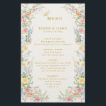 Soft Pastel Ornate Spring Garden Gold Wedding Menu<br><div class="desc">Elevate your table setting with this elegant floral wedding menu card. Featuring soft pastel blooms and classic typography, this design beautifully showcases your meal courses while adding a romantic touch to your reception décor. Perfect for garden, spring, summer, or timeless weddings, it coordinates effortlessly with refined and floral-themed celebrations. Personalize...</div>
