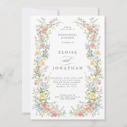 Soft Pastel Ornate Spring Garden  Rehearsal Dinner