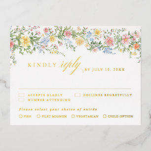 Soft Pastel Ornate Spring Garden Wedding RSVP card