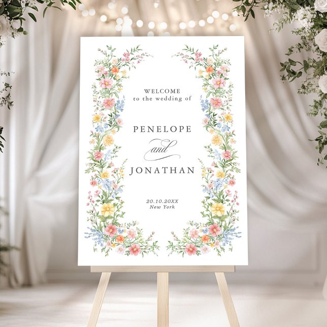 Soft Pastel Ornate Spring Garden Wedding Welcome  Foam Board (Soft Pastel Ornate Spring Garden Wedding Welcome Foam Board)