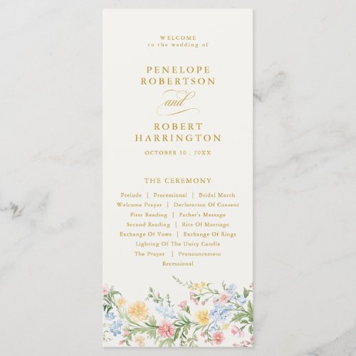 Soft Pastel Ornate Spring Gold Floral Wedding