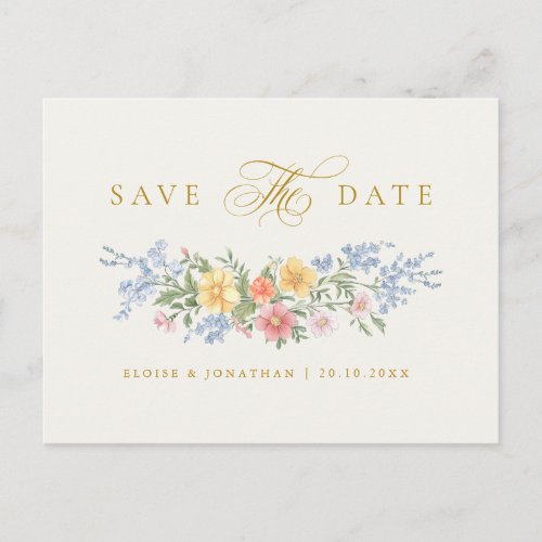 Soft Pastel Ornate Spring Gold Save the Date