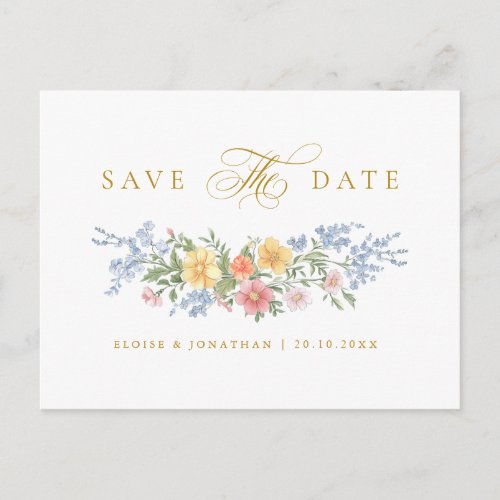 Soft Pastel Ornate Spring Gold Save the Date