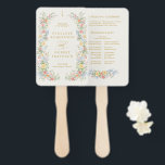 Soft Pastel Ornate Spring Gold Wedding Program Hand Fan<br><div class="desc">Keep guests cool and comfortable during your ceremony with this elegant wedding program hand fan. Designed with soft pastel florals and refined typography, it beautifully combines ceremony details and wedding party information in one stylish keepsake. Ideal for outdoor, summer, garden, or destination weddings, this fan adds both practicality and charm...</div>